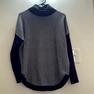 Michael Kors turtleneck black and white patterned sweater